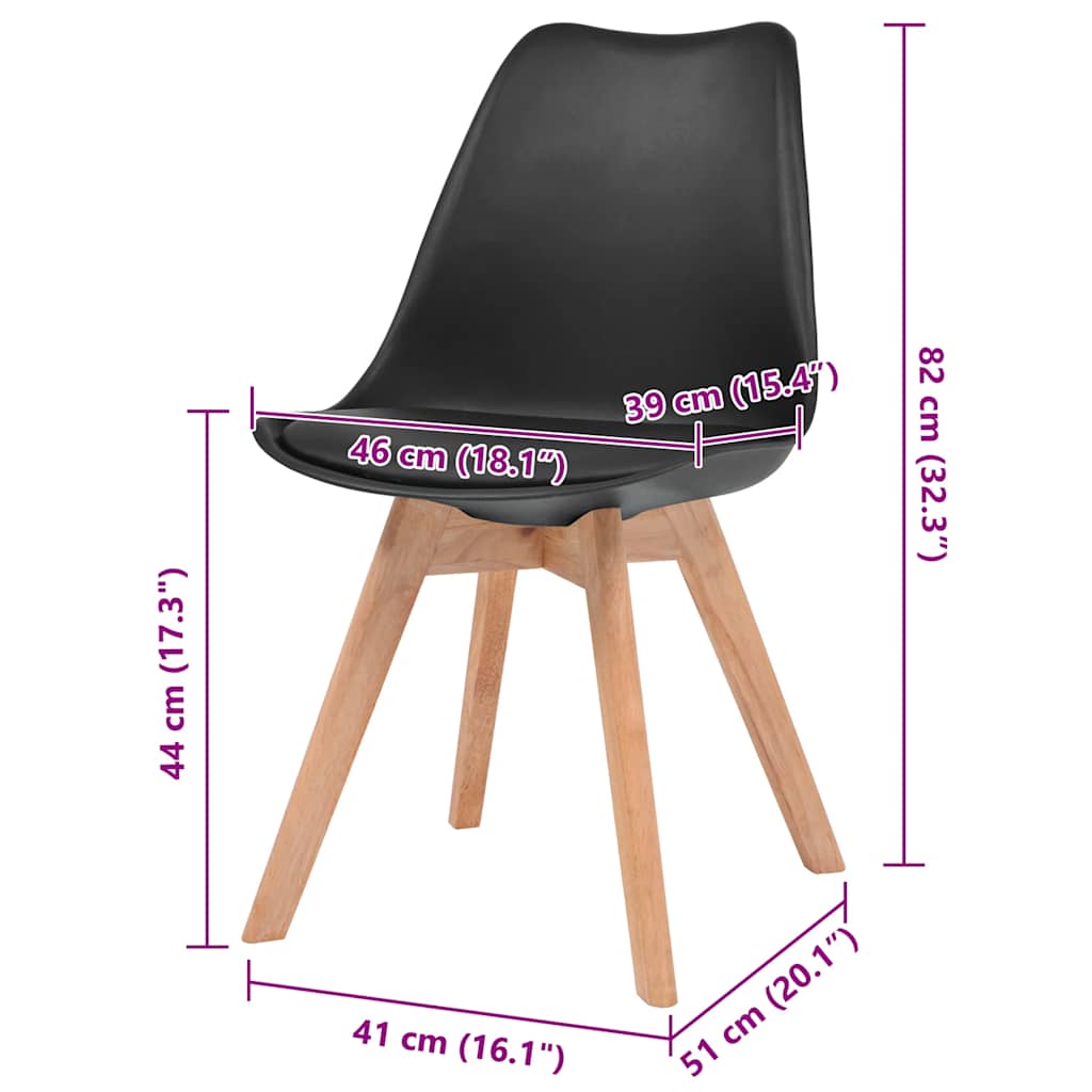 Eetkamerstoelen 2 st kunststof zwart