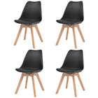 Dining chairs 4 pcs plastic black