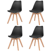 Eetkamerstoelen 4 st kunststof zwart 48x53x83 cm