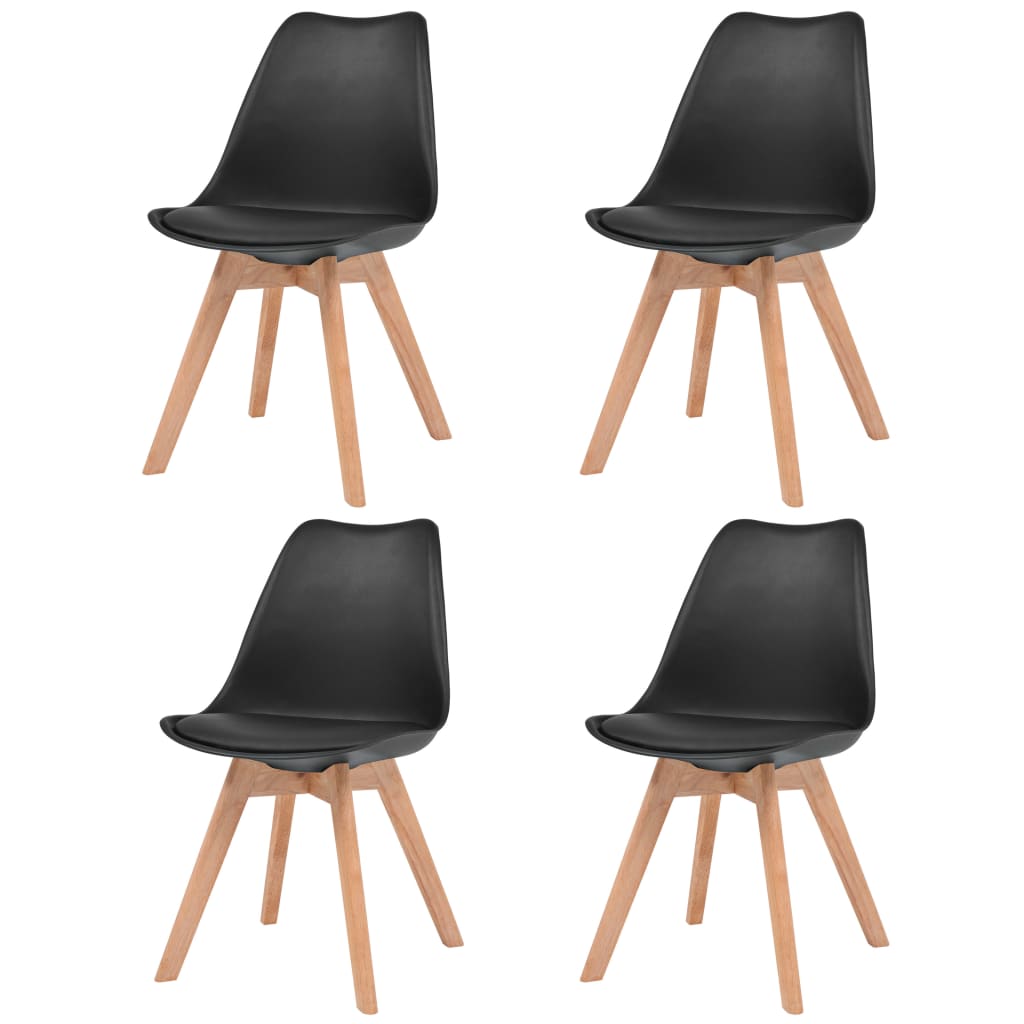 Eetkamerstoelen 4 St Kunststof Zwart