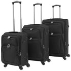 Trolleyset 3-delig zwart PVC-gecoate oxford stof