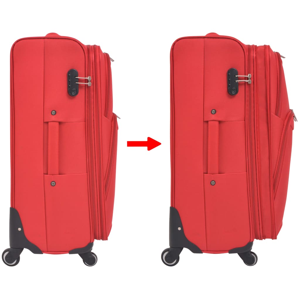 Trolleyset rood 3-delig Rood