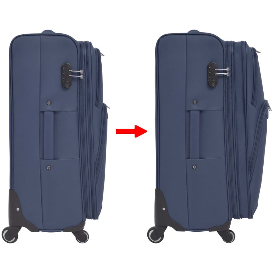 Trolleyset marineblauw 3-delig Marineblauw