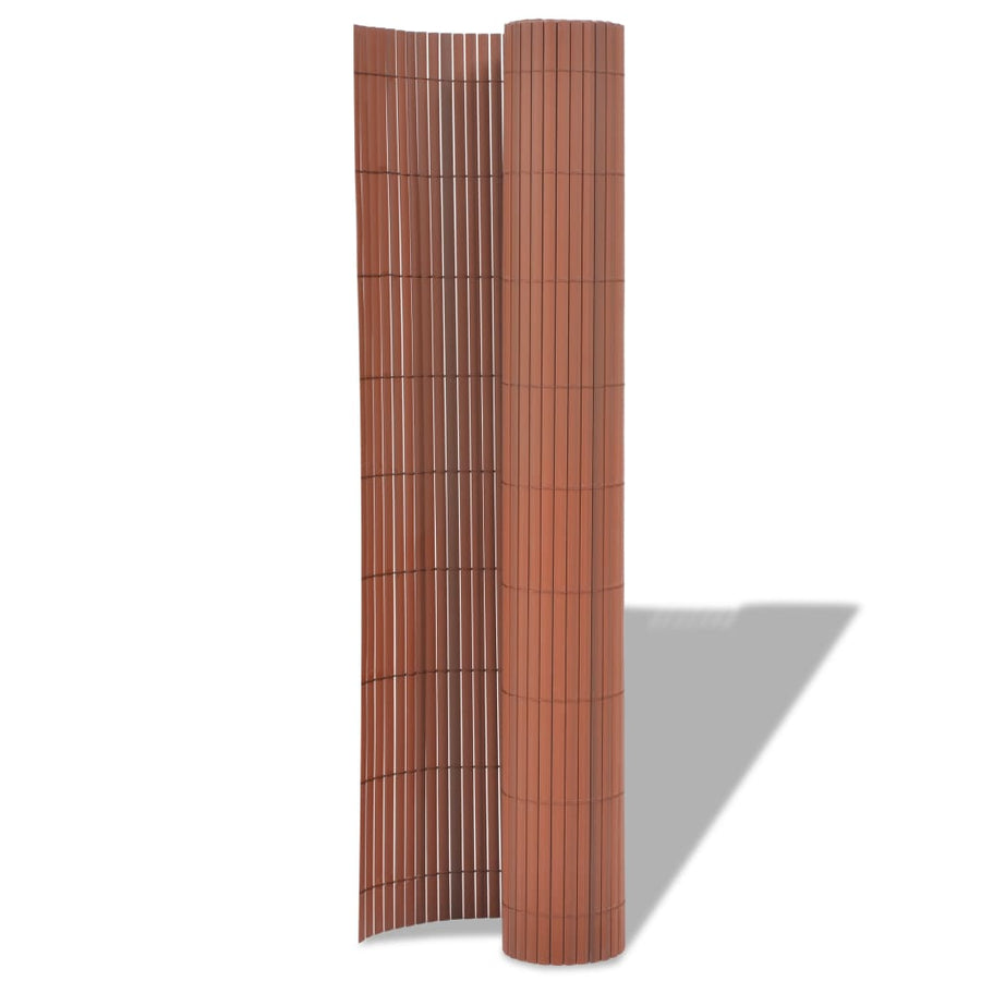 Tuinafscheiding dubbelzijdig 90x300 cm PVC bruin 90 x 300 cm Bruin