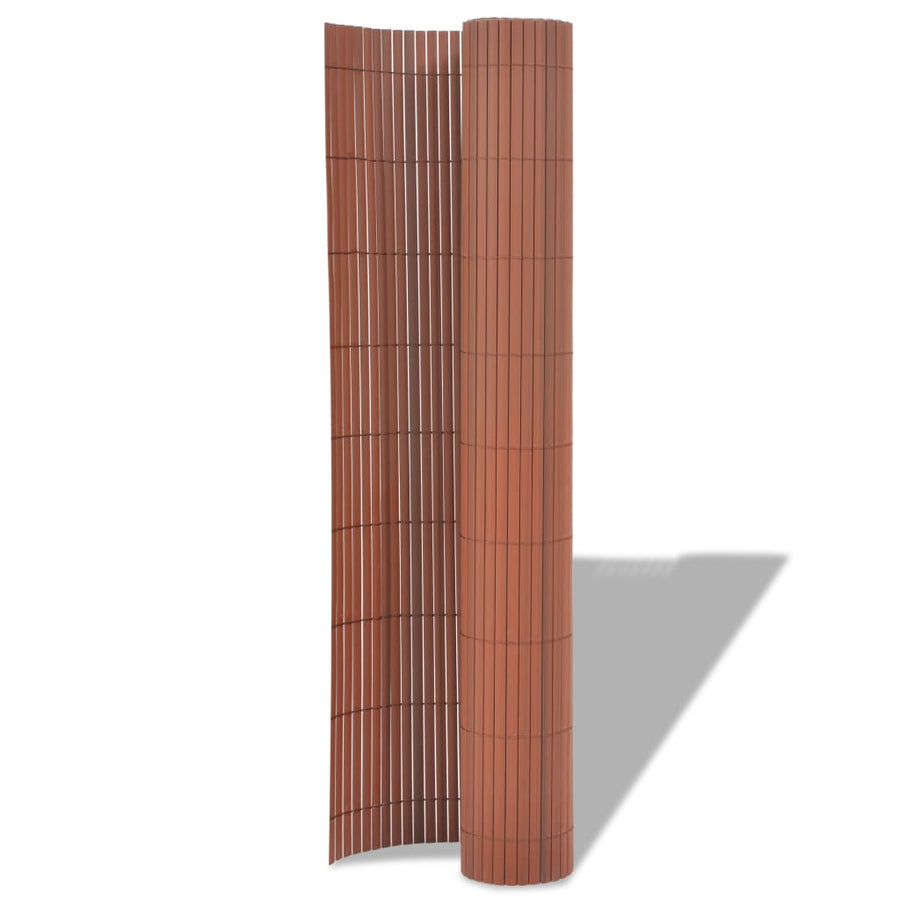 Tuinafscheiding dubbelzijdig 90x500 cm PVC bruin 90 x 500 cm Bruin