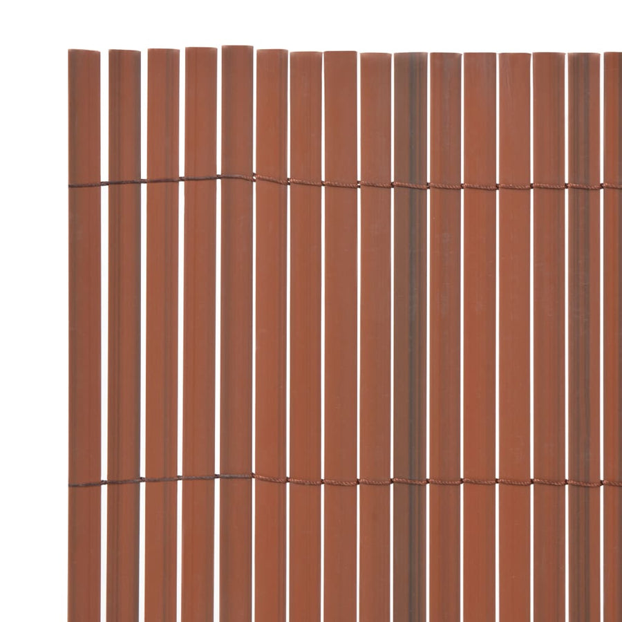 Tuinafscheiding dubbelzijdig 90x500 cm PVC bruin 90 x 500 cm Bruin
