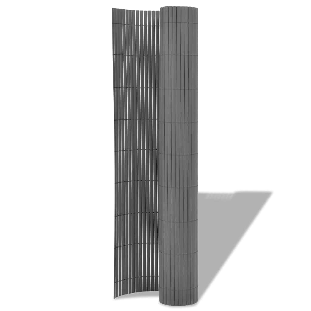 Tuinafscheiding dubbelzijdig 150x500 cm PVC grijs