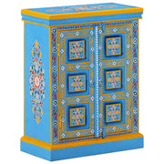 Wandkast 60x30x78 cm massief mangohout turquoise