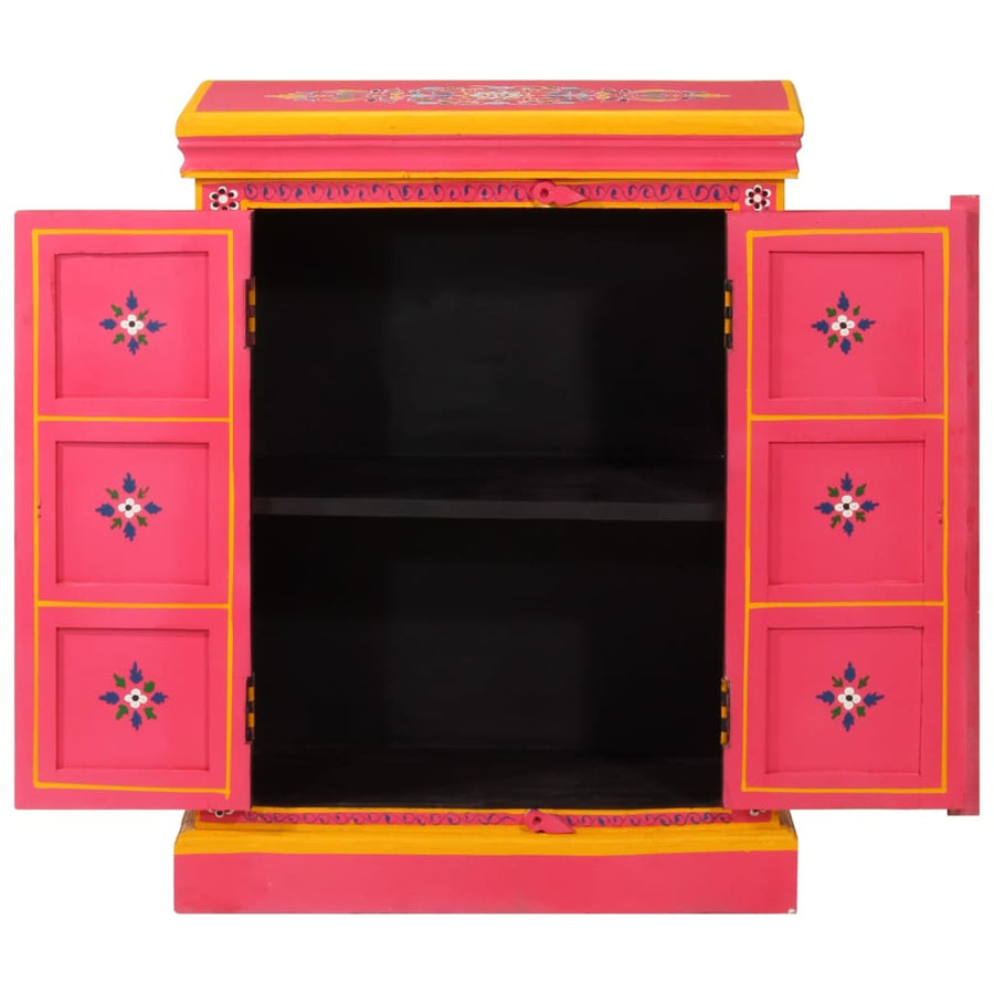 Wandkast handgeschilderd massief mangohout roze