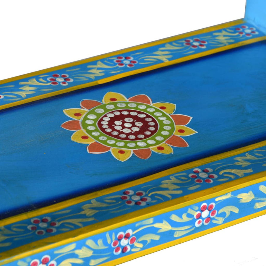 Dressoir met lades handgeschilderd massief mangohout turquoise