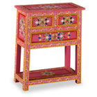 Dressoir massief mangohout roze handgeschilderd