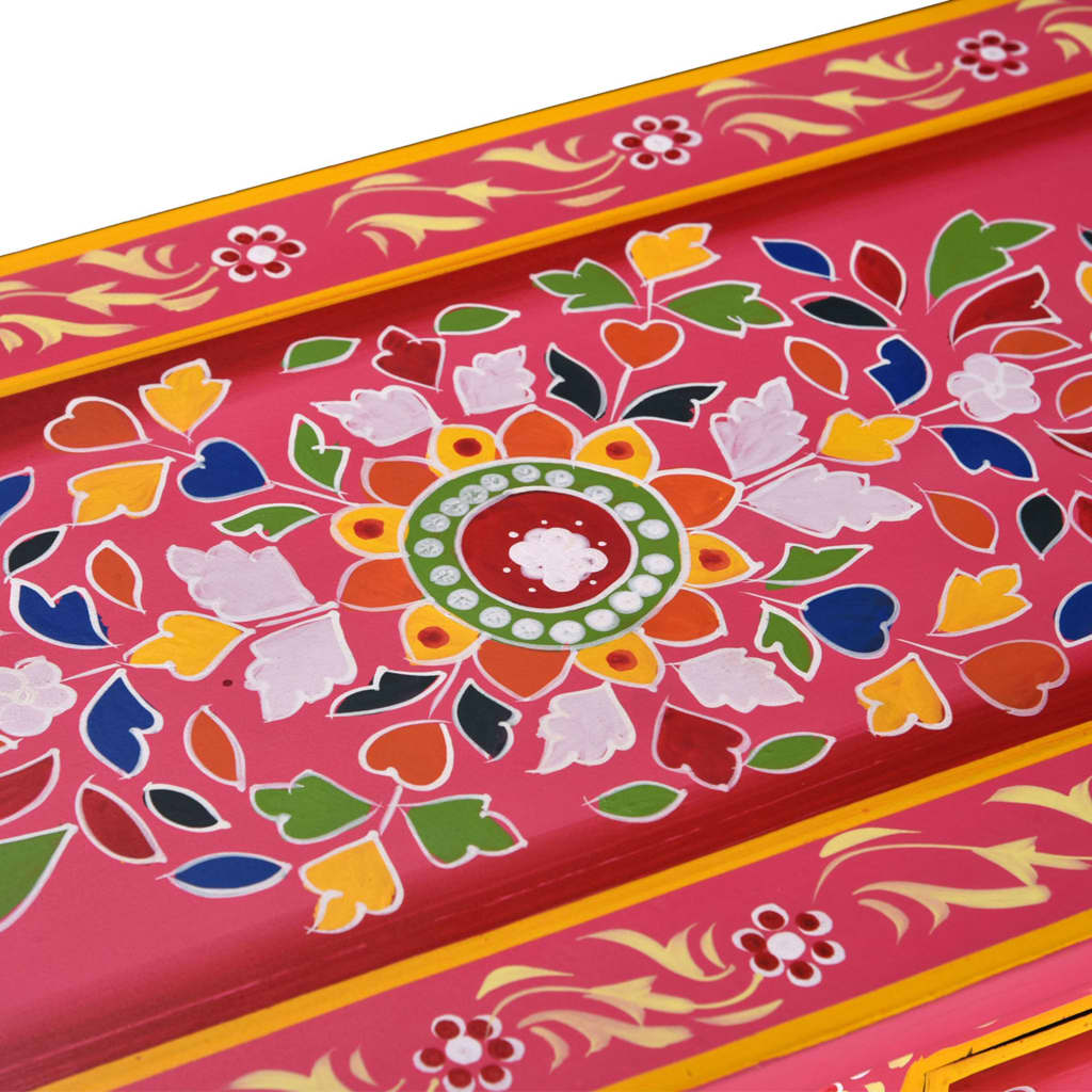 Dressoir met lades handgeschilderd massief mangohout roze