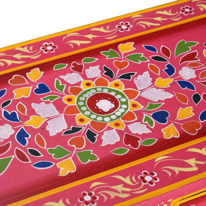 Dressoir met lades handgeschilderd massief mangohout roze