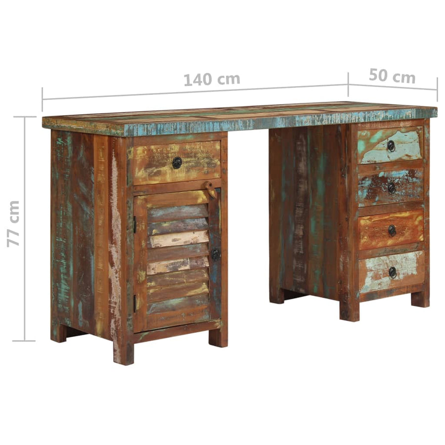 Bureau 140X50X77 Cm massief gerecycled hout