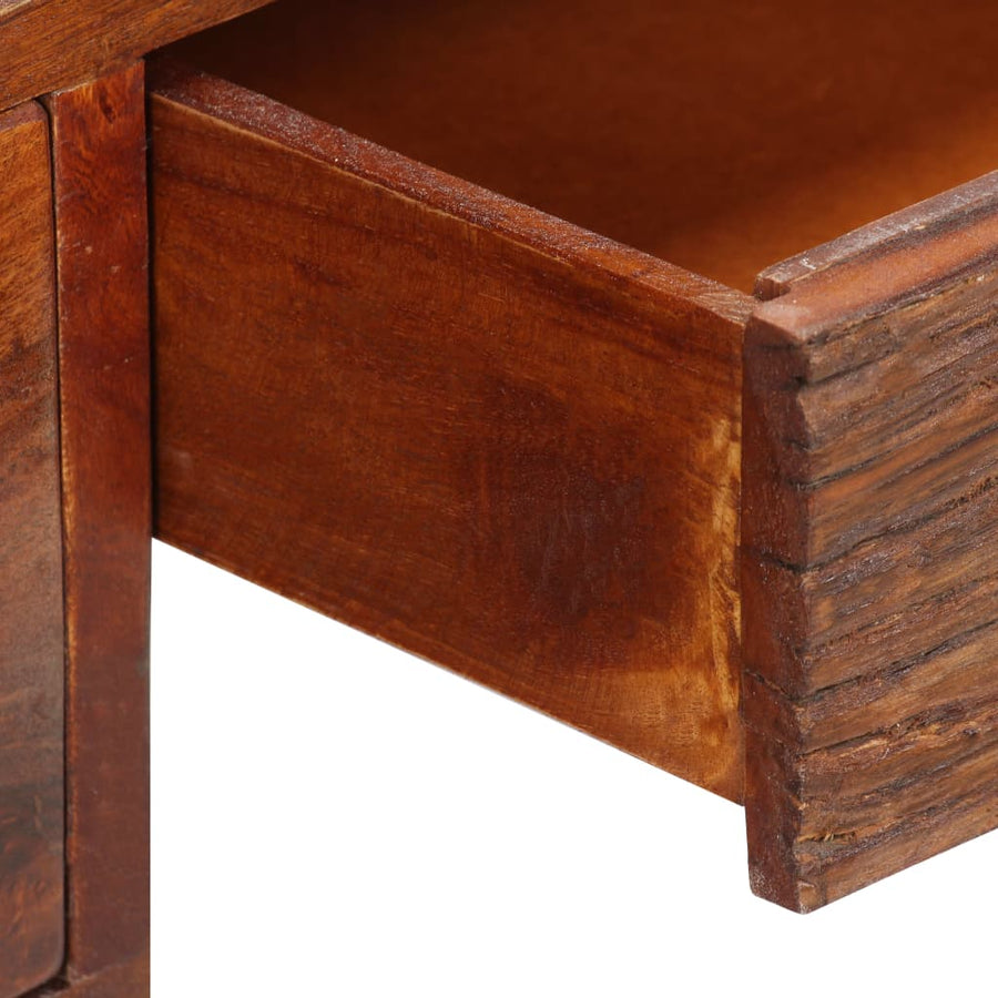 Bureau 117x50x76 cm massief acaciahout en echt leer