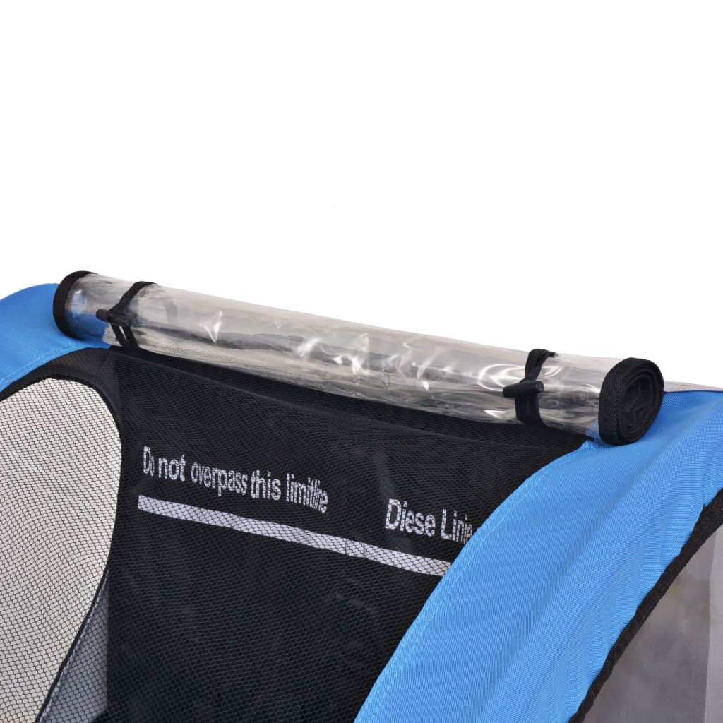 Fietstrailer 30 Kg En Blauw Grijs en donkerblauw