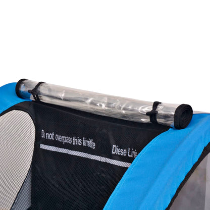 Fietstrailer 30 Kg En Blauw Grijs en donkerblauw