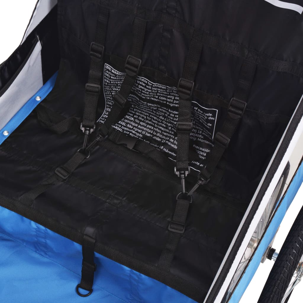 Fietstrailer 30 Kg En Blauw Grijs en donkerblauw