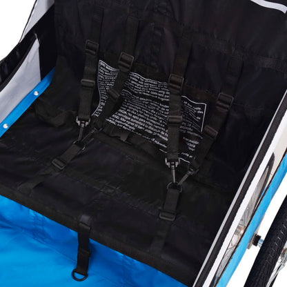 Fietstrailer 30 Kg En Blauw Grijs en donkerblauw