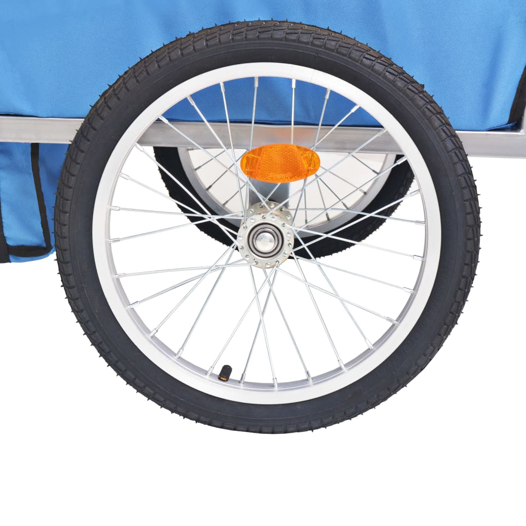 Fietstrailer 30 Kg En Blauw Grijs en donkerblauw