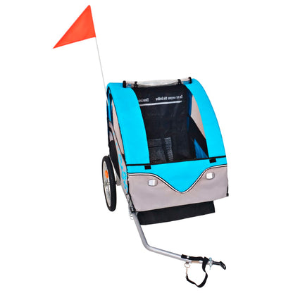 Fietstrailer 30 Kg En Blauw Grijs en lichtblauw