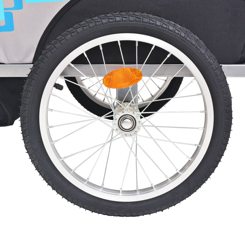 Fietstrailer 30 Kg En Blauw Grijs en lichtblauw