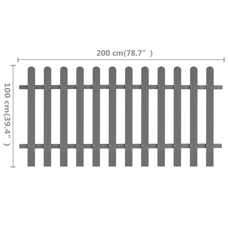 Hek 200x100 cm HKC 100 cm Grijs