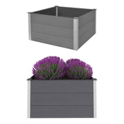 Plantenbak verhoogd 100x100x54 cm hout-kunststof composiet grijs