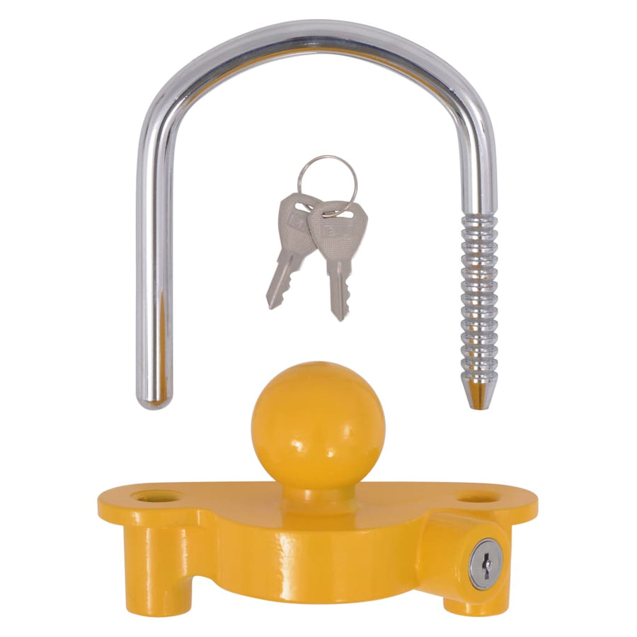 Aanhangwagenslot Met 2 Sleutels Staal En Aluminiumlegering Geel