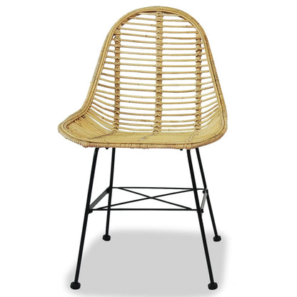 Eetkamerstoelen 2 st natuurlijk rattan
