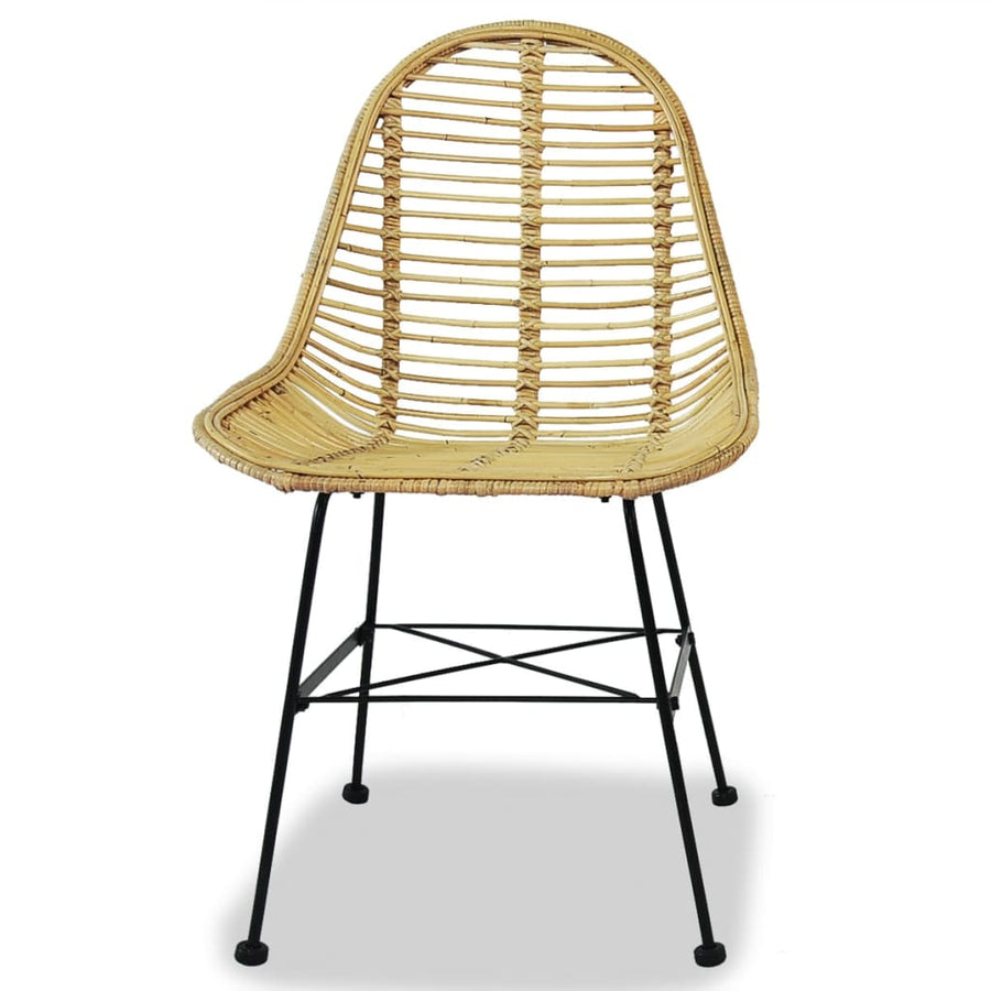 Eetkamerstoelen 2 st natuurlijk rattan