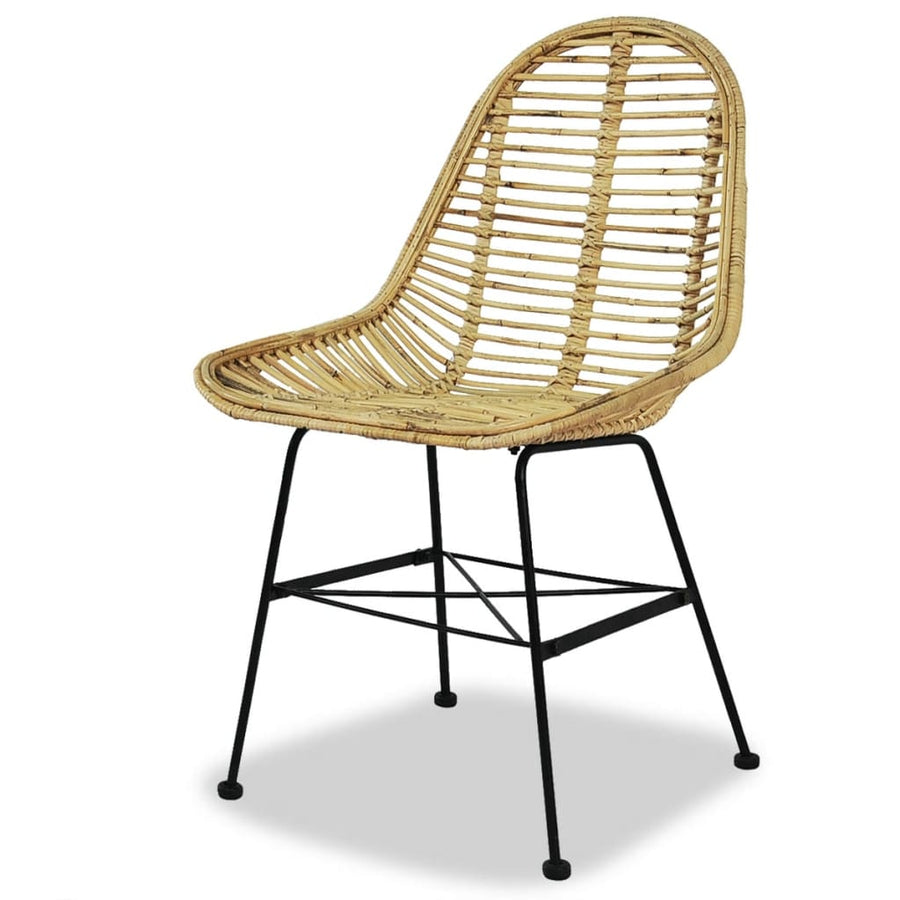 Eetkamerstoelen 2 st natuurlijk rattan