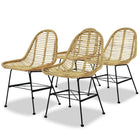 Eetkamerstoelen 4 stuks natuurlijk rattan