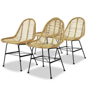 Eetkamerstoelen 4 stuks natuurlijk rattan