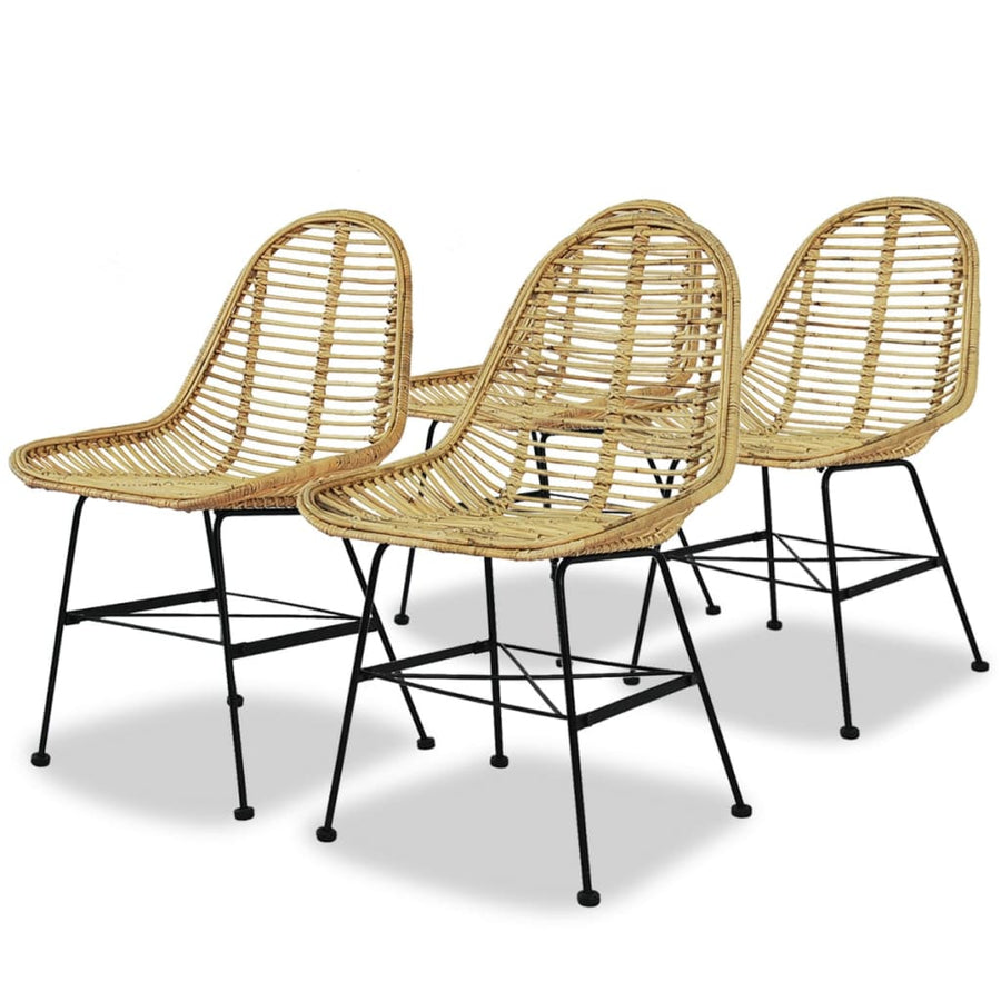 Eetkamerstoelen 4 st natuurlijk rattan