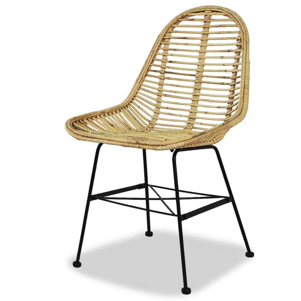 Eetkamerstoelen 4 st natuurlijk rattan