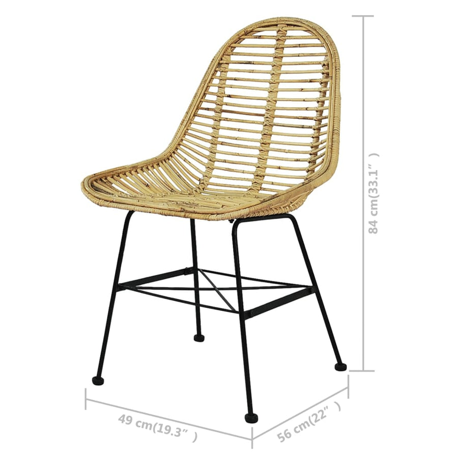 Eetkamerstoelen 4 st natuurlijk rattan
