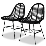 Eetkamerstoelen 2 st zwart polyrattan 49x56x84 cm