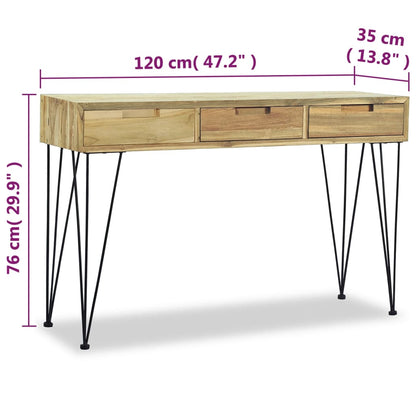 Wandtafel 120X35X76 Cm Massief Teakhout