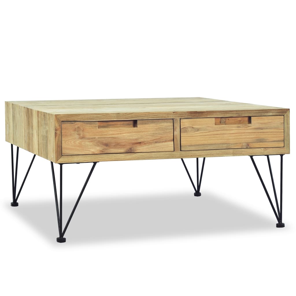 Salontafel 80X80X40 Cm Massief Teakhout