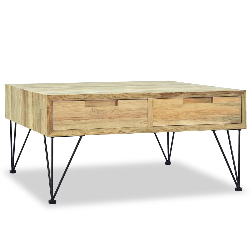 Salontafel 80X80X40 Cm Massief Teakhout