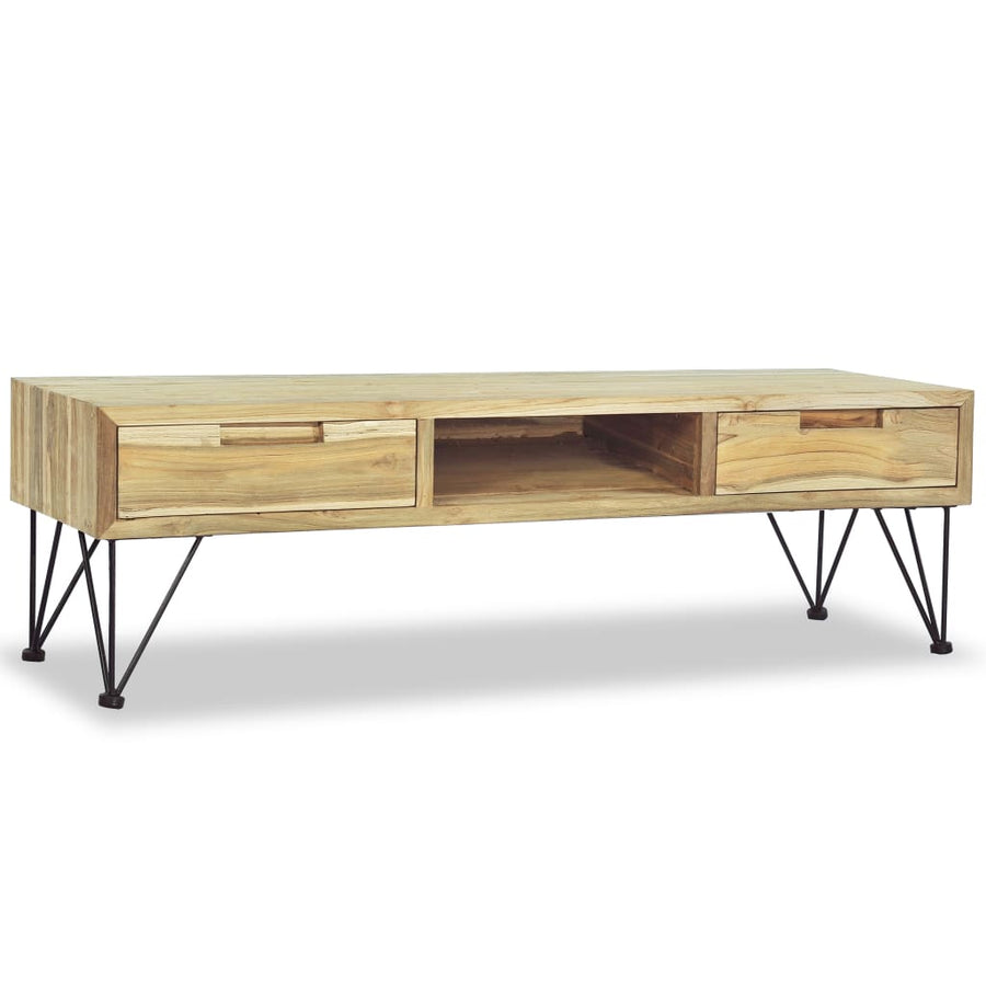 Tv-Meubel 120X35X35 Cm Massief Teakhout