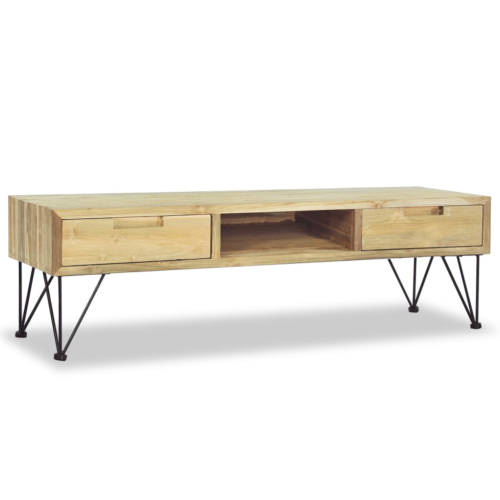 Tv-Meubel 120X35X35 Cm Massief Teakhout