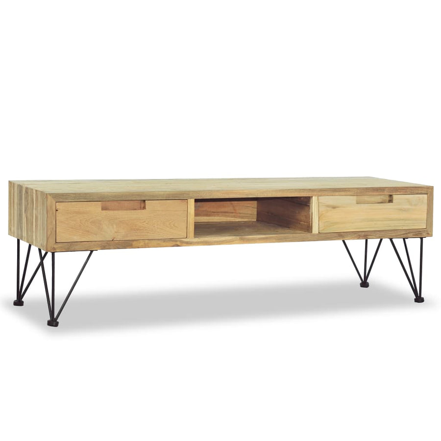 Tv-Meubel 120X35X35 Cm Massief Teakhout
