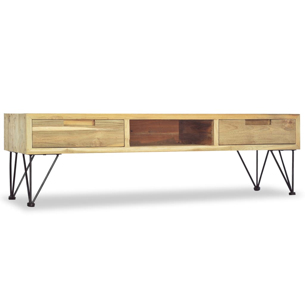 Tv-Meubel 120X35X35 Cm Massief Teakhout