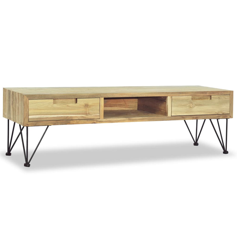Tv-Meubel 120X35X35 Cm Massief Teakhout