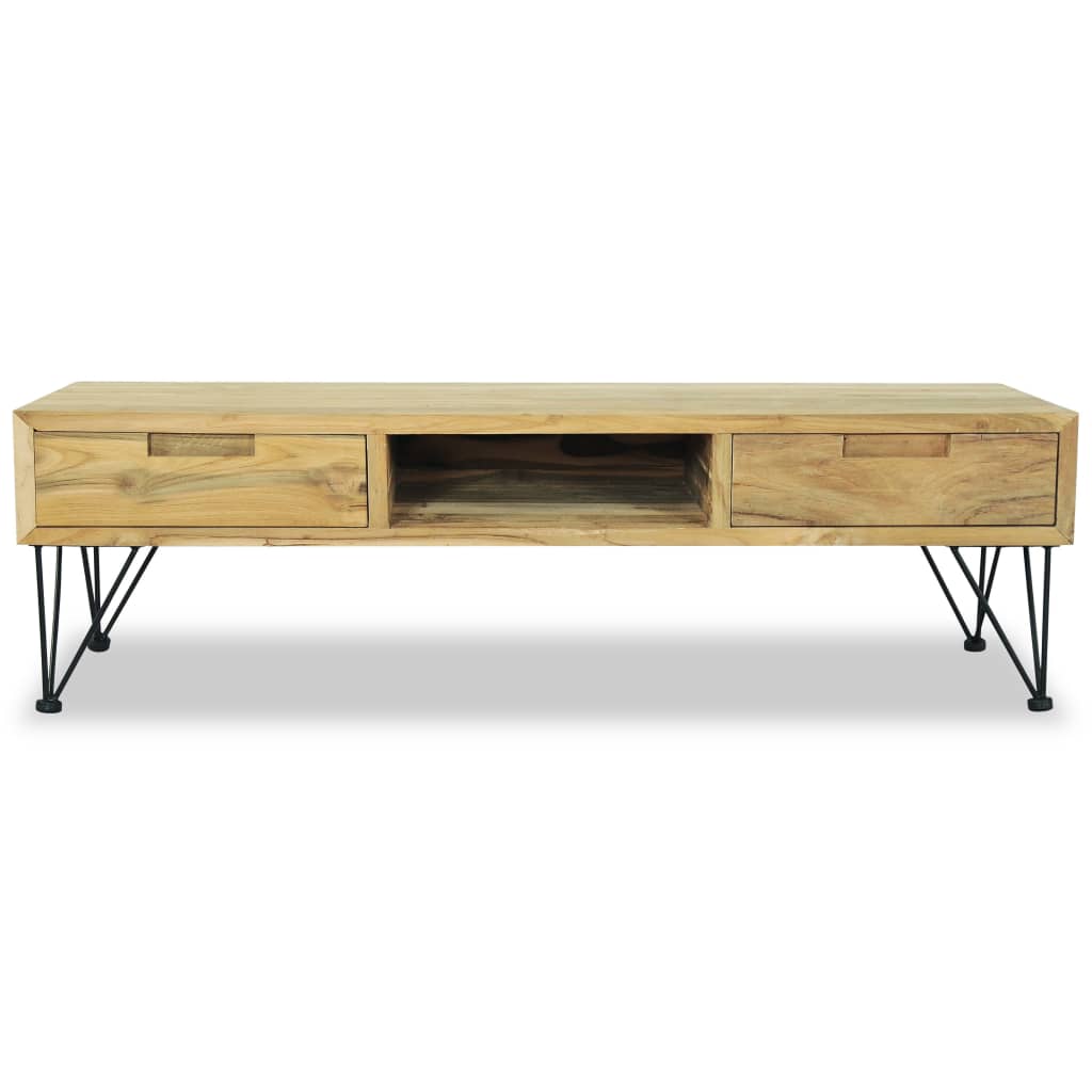 Tv-Meubel 120X35X35 Cm Massief Teakhout