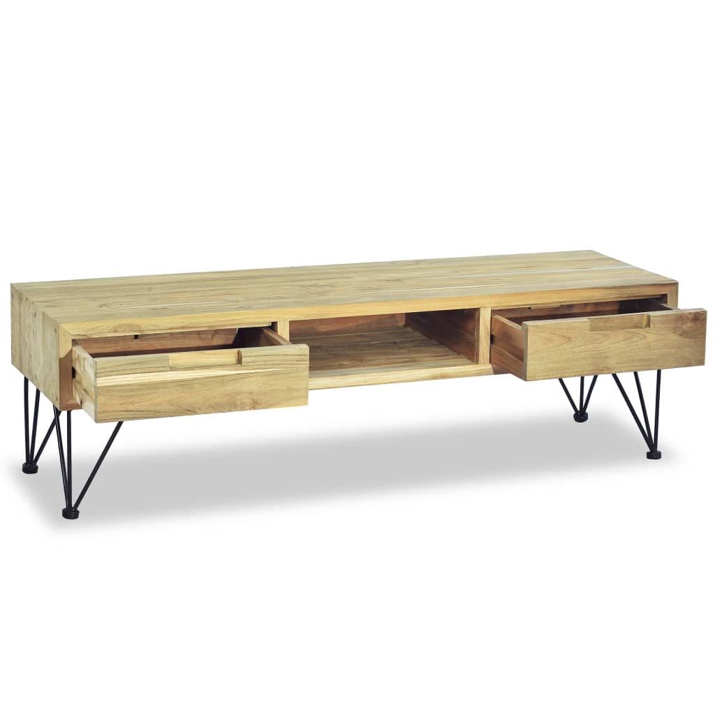 Tv-Meubel 120X35X35 Cm Massief Teakhout