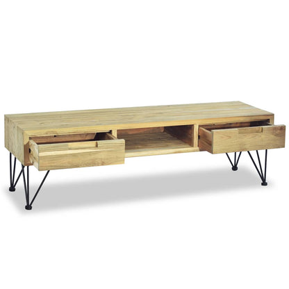 Tv-Meubel 120X35X35 Cm Massief Teakhout