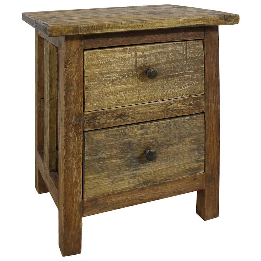 Nachtkastje 40X30X51 Cm Massief Mahoniehout Grijs